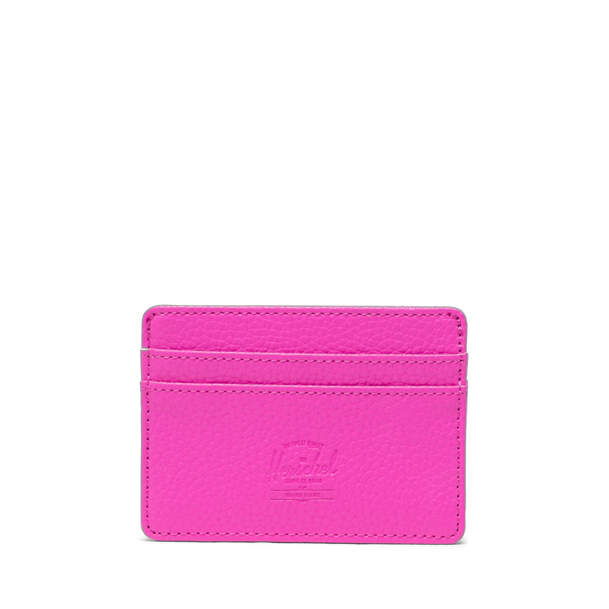 Canlı Pembe Herschel Charlie Rfıd Korumalı Vegan Deri Kartlık